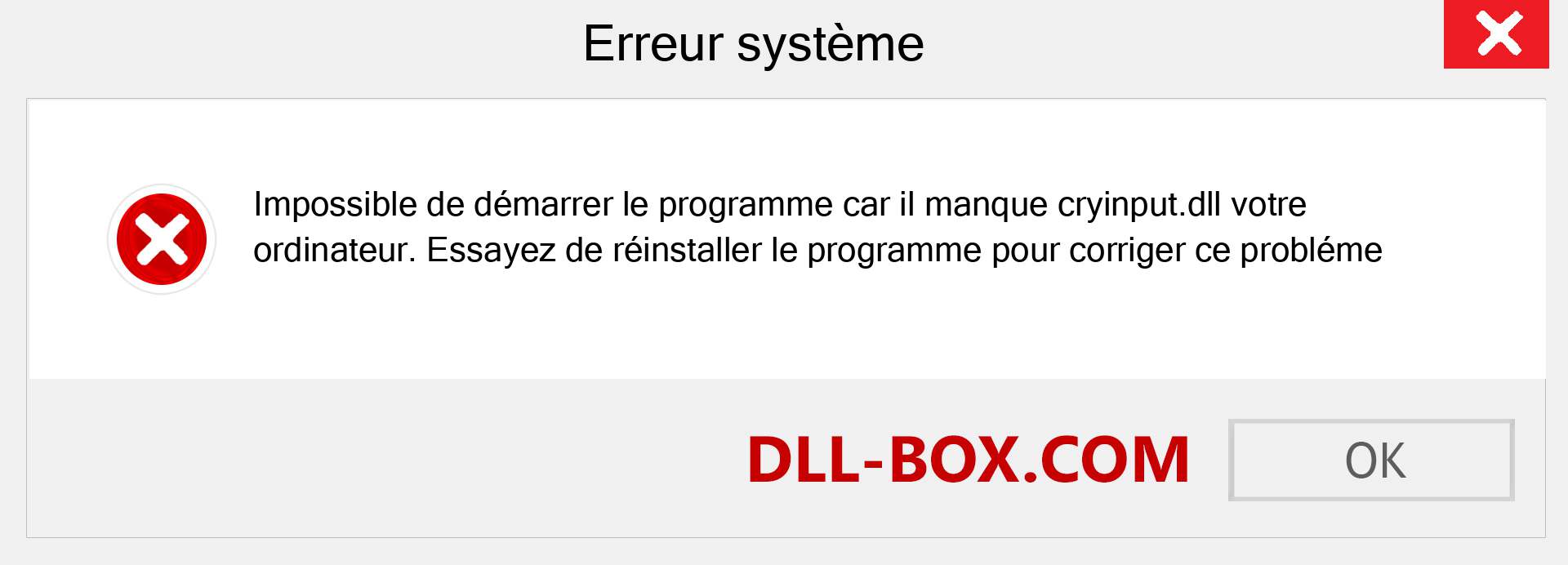 Le fichier cryinput.dll est manquant ?. Télécharger pour Windows 7, 8, 10 - Correction de l'erreur manquante cryinput dll sur Windows, photos, images